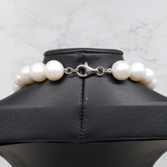 White Cultured Freshwater Pearl Rhodium Over Sterling Silver 20" Strand Necklace - Picture 3 of 3